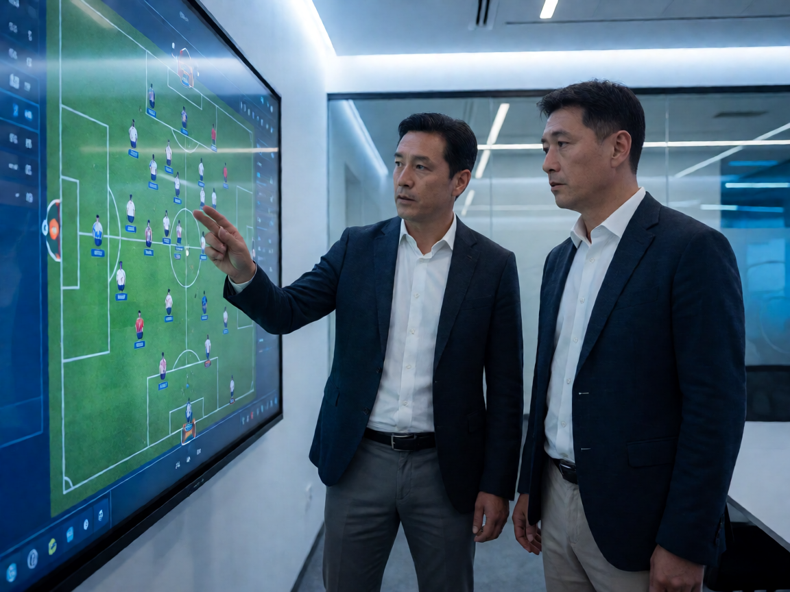 足球比赛焦点对决战术演练现场